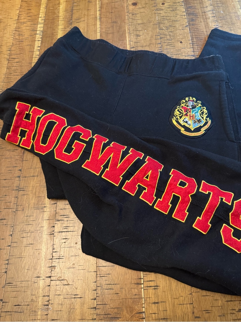 Hogwarts Medium Black Sweat Pants Harry Potter